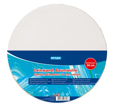 Produktbild von Stylex 28658 Leinwand, rund, Ø 30 cm - weiß - 100 % Baumwolle - 1 Stück
