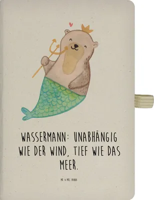 Produktbild von Mr. & Mrs. Panda Notizheft Wassermann Astrologie - Transparent - Geschenk, Adressbuch, Journal, notizbuch, Reisetagebuch, Kladde, Skizzenbuch, Sternzeichen