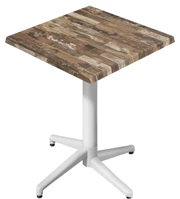 Produktbild von WAP | Bistro Außen Stehtisch | B:T:H 70 x 70 x 109 cm | Vintage Old / Weiß | Quadratisch | Klappbar | Bistro Stehtisch Gastro Tisch