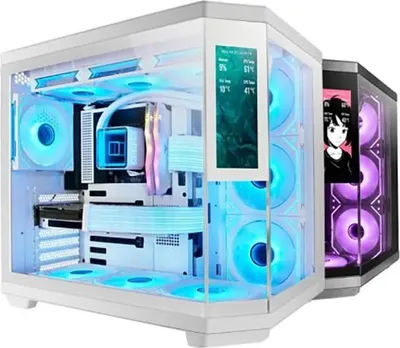 Immagine prodotto di Mars Gaming MC3TCORELCDW, Midi Tower, PC, Bianco, ATX, Micro ATX, Mini-ITX, Vetro temperato, Gaming