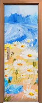 Produktbild von Türposter 70x200 cm Türaufkleber Türtapete Türfolie Klebefolie Foto Gemälde abstrakte von Blumen