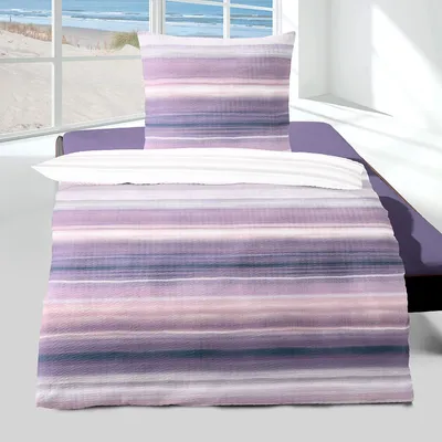 Produktbild von Traumschlaf Seersucker Bettwäsche Tilburg plum 135x200 cm + 80x80 cm