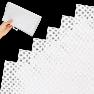 Image de Grilles en plastique 14CT, lot de 6, dimensions 21x28 cm, pour travaux de broderie et de loisirs créatifs