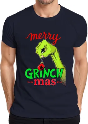 Produktbild von merry GRINCH mas Weihnachtsgrinch Lustig Weihnachtskugel Geschenk Herren T-Shirt, Navy, M