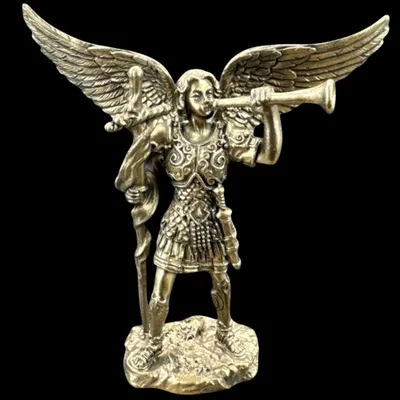 Obrázok produktu pre Malý anjel Gabriel – dekoratívna figúrka z bronzovej farby, ručne maľovaná, 3,5 cm × 3 cm × 8,5 cm, model WU76268AP