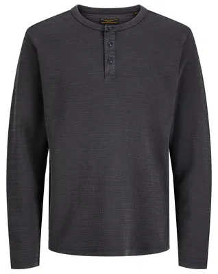 Produktbild von Jack&Jones XXL Henley-Langarmshirt grau JPRBLUAARON