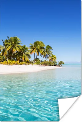 Produktbild von MuchoWow® Poster Meer - Insel - Palme 120x180 cm - Kunstposter