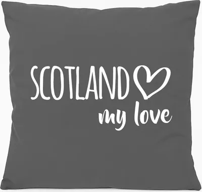 Produktbild von Huuraa Kissen Scotland my love 40x40cm mit Füllung Steel Grey Baumwolle Dekokissen Geschenkidee