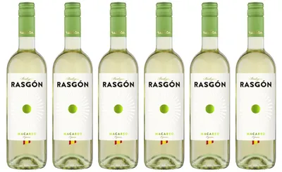 Produktbild von Rasgon Macabeo Halbtrocken Weißwein – Fruchtig, Elegant & Ausgewogen – Spanischer Qualitätswein mit feiner Süße – Perfekt zu Fisch, Geflügel &