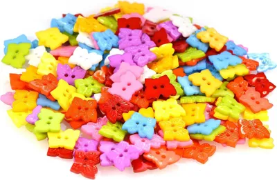 10 x Kinderknopf Schmetterling, 15 x 13 mm, 2-Loch-Knopf, Farbmix Farbmischung