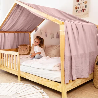Produktbild von Himmel für Hausbett aus Musselin - Länge 320, 360 oder 420 cm