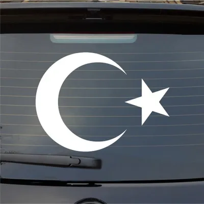 Produktbild von Heckscheibenaufkleber Türkei Turkey türkiye Erdogan 54x54 cm Weiss Glanz Auto Aufkleber Sticker