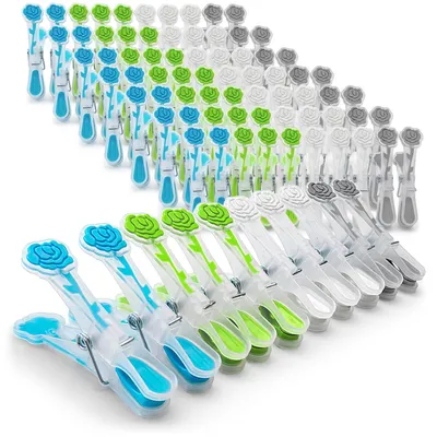 Produktbild von com-four® 40x Softgrip Wäscheclips, Wäscheklammern mit starkem Halt