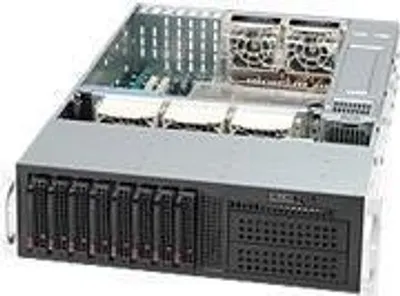 Produktbild von Supermicro CSE-835TQ-R921B, Rack, Server, Schwarz, EATX, 3U, HDD, Netzwerk, Leistung, Stromausfall