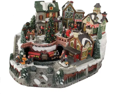 Produktbild von Weihnachtliche Winterdorfszene mit fahrendem Zug, Geräuschen und Beleuchtung