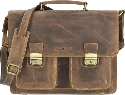 Produktbild von Greenburry Aktentasche Leder braun antik 3 Fächer Vintage 39x31x17cm