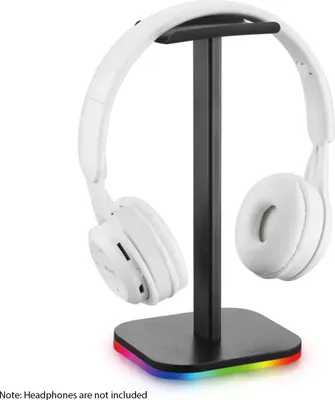 Obrázek produktu pro Stojan na sluchátka Spodní osvětlený držák sluchátek RGB světlo pro stolní PC herní sluchátka Neklouzavá gumová podložka USB drátová sluchátka Podpůrný držák na displej Odnímatelný věšák na sluchátka Dárky pro přítele