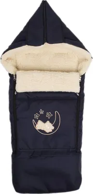 Produktbild von Winter Fußsack für Kinderwagen Babyschale Schlittensack Wollesack Baby Fußsack Kuschelsack Winterfußsack 40 x 90/110 cm (Dunkelblau)