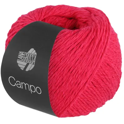 A ball of pink yarn with a black label.