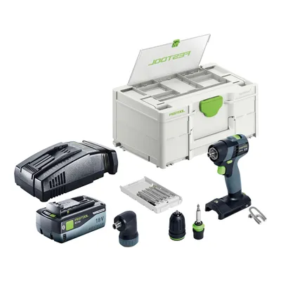 Obrázek produktu pro Festool TXS 18-Basic-Set akumulátorový vrtací šroubovák 18 V 40 Nm bezkartáčový + 1x akumulátor 8,0 Ah + rychlonabíječka + systainer