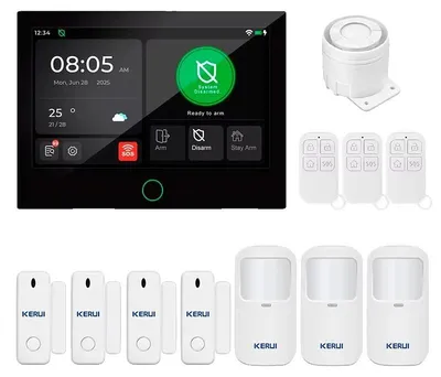 Produktbild von Hausalarmanlage, 7-Zoll-Touchscreen, drahtlose Konnektivität, Hausalarm 2, EU-Stecker-b