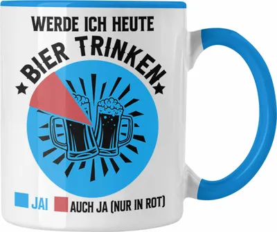 Produktbild von Trendation - Bier Trinker Tasse Geschenk Kaffeetasse mit Spruch für Bier-Liebhaber (Blau)