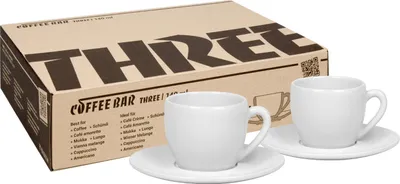 Image de Könitz Tasses à capuccino, lot de 2 Coffee Bar THREE, Tasse, Porcelaine, Blanc, 140 ml, 1758000003