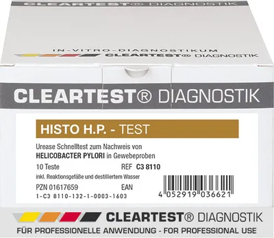 Produktbild von Schnelltest Helicobacter Pylori Test, mit Reaktionsgefäßen, Auswertung nur 30 Min., 10 Tests