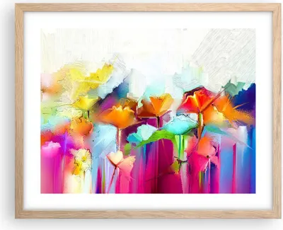 Produktbild von Gerahmtes Poster - Rahmen in heller Eiche - Blumen Wiese Sommer - 50x40 cm - Wand Bild - Wanddeko - Wandbilder - Wandposter - Bilderrahmen - Bilder - Kunstdruck - Wandbild - P2NAA50x40-4095