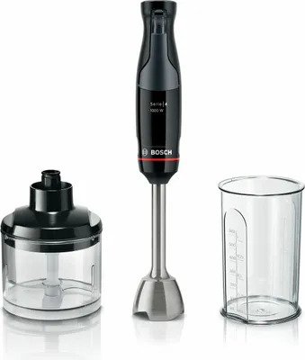 A Bosch hand blender set with accessories on a white background.