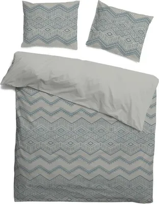Produktbild von Kayori Nishi Bettwäsche Größe 240x220cm - 2x80x80cm Farbe Blau Mako Satin