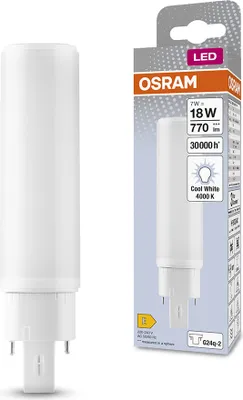 Zdjęcie produktu dla OSRAM HOMELIGHTING 4058075559158 LED (monochrome) EEC E (A - G) G24q-2 7 W = 18 W Neutral white (Ø x L) 33 mm x 143 mm 1 pc(s)