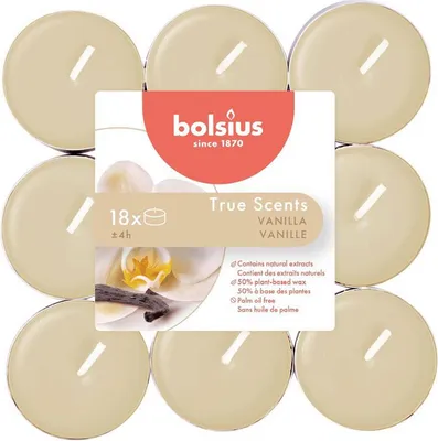 Produktbild von Bolsius True Scents Geurtheelichten Vanille 4 Uur 18 Stuks