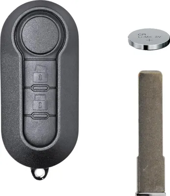 Produktbild von Klapp Schlüssel Gehäuse Funkschlüssel Fernbedienung Autoschlüssel 2 Tasten Rohling + Batterie ab 2006 kompatibel mit FIAT/Iveco