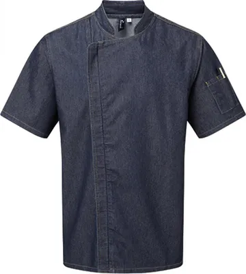 Immagine prodotto di Premier Workwear PR906 | Giacca da cuoco a maniche corte con chiusura a zip - Colore: Indigo Denim (circa Pantone 2380C) - Taglia: XXL