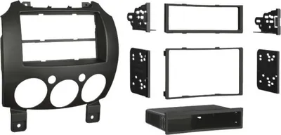 Zdjęcie produktu dla Panel radia 2-DIN / 1-DIN ze schowkiem Mazda 2 2007 > czarny