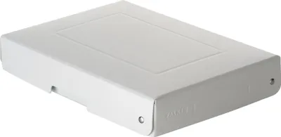 Image de Boîte d'archivage et de rangement blanche, format A5, 18 x 25 x 4 cm, avec couvercle, en carton, rivetée