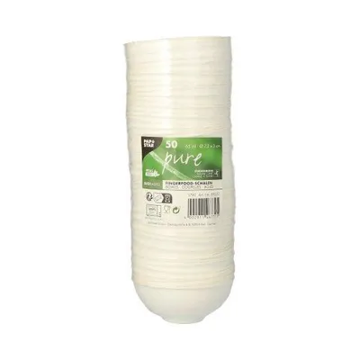 Produktbild von Fingerfood - Schalen, Zuckerrohr "pure" rund 65 ml Ø 7,2 cm · 3 cm weiss