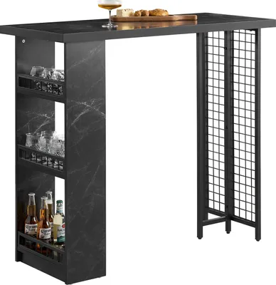 Produktbild von SoBuy FWT100-SCH Barový stôl Jedálenský stôl Kuchynský stôl Bistro stôl Barový pult Balkónový stôl Bočný stôl čierny WHT cca 120x105x50cm