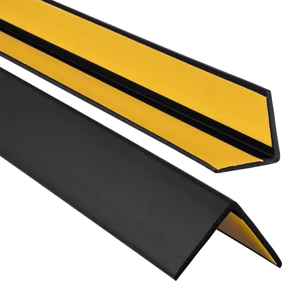 Produktbild von ProfiPVC Winkelprofil Selbstklebend Kunststoffwinkel aus PVC-Gummi, elastischer Kantenschutz, Eckschutzprofil, einfache Montage -35x35mm 2,00m, Schwarz