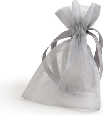 Image de ARTEBENE : pochette en tulle gris argenté, 9 x 12 cm