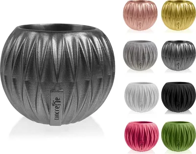 Produktbild von CONCRETTE Blumentopf Blumenkübel Zement-Pflanzkübel Übertopf aus Beton Bauble Optic Ø 7,6 cm | Grau