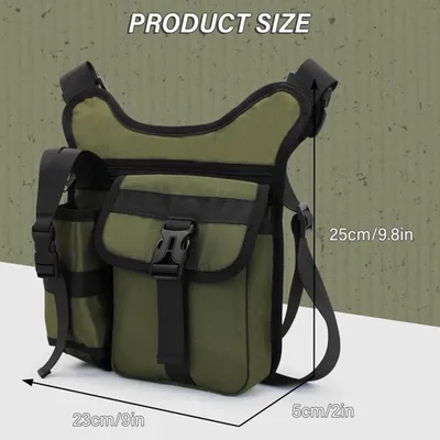 Crossbody Tasche - Messenger Bag - Oxford - 27x23,5x4,5 cm - 1 Fach für Wasserflasche