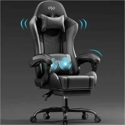 Produktbild von Gaming-Stuhl – Gaming-Sessel – Gaming-Chair – Bürostuhl – Game-Stuhl – Massagefunktion – Fußstütze