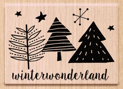 Produktbild von HEYDA Stempel Weihnachten Winterwonderland Holz matt lackiert
