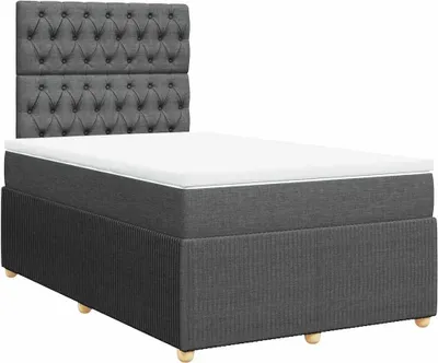 Produktbild von vidaXL Boxspringbett mit Matratze Dunkelgrau 120x200 cm Stoff