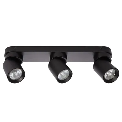Produktbild von MasterLED Deckenleuchte GU10 3-flammig Deckenstrahler Deckenlampe Schwarz Matt Spotbalken Schwenkbar 39cm