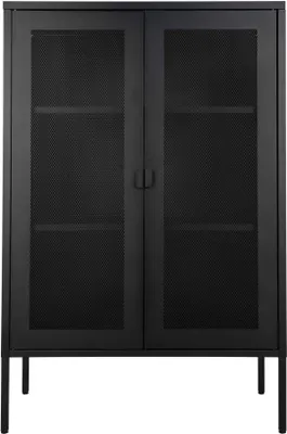 Produktbild von Standvitrine >Melbourne< in Schwarz, Stahl - 80x120x40cm (BxHxT)