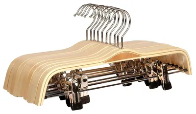 Imagen del producto de Juego de 10 perchas de madera con superficie antideslizante