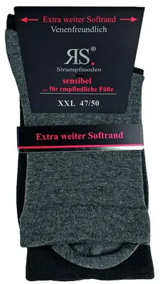 Produktbild von RS Harmony Strumpf ohne Gummi schwarz/grau 2er Pack